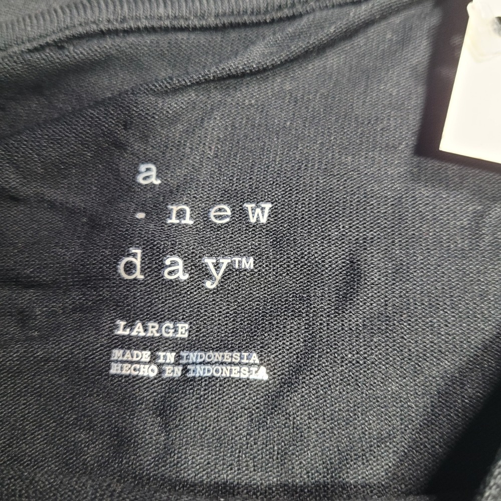 2 Pack A New Day Black Large T Shirt Womens Crew Neck Basic Essential Tee - Picture 5 of 6